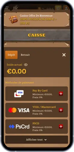Page de caisse du casino – méthodes de paiement disponibles pour le dépôt