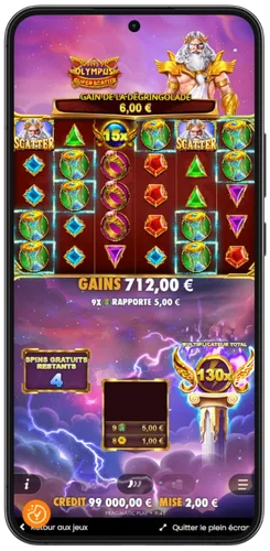 Multiplicateur total de 130x pendant les tours gratuits de Gates of Olympus Super Scatter
