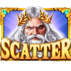 Symbole Scatter Zeus de Gates of Olympus Super Scatter déclenchant les tours gratuits